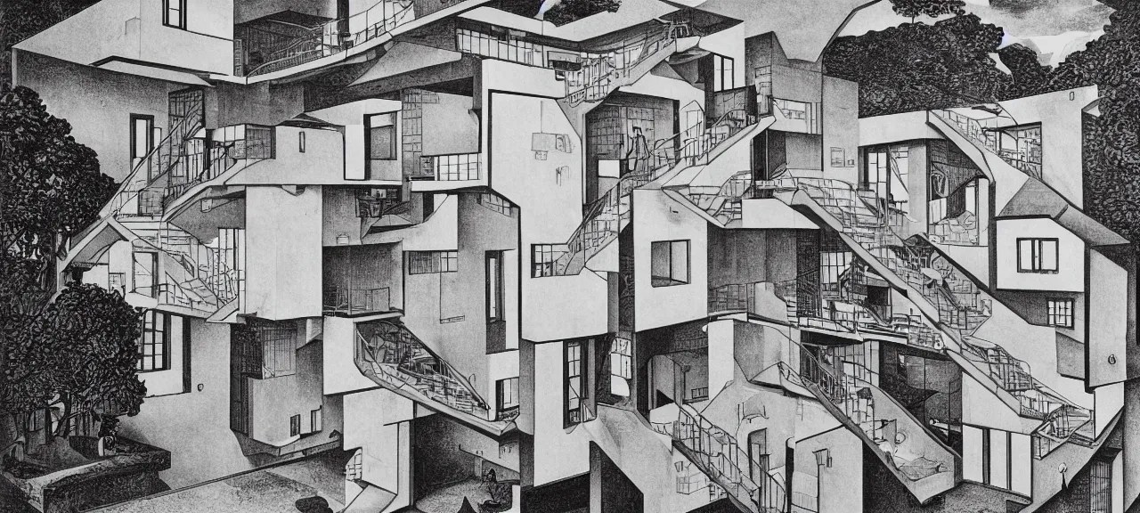 M.C. Escher designed my home. M.C. Escher Stable Diffusion