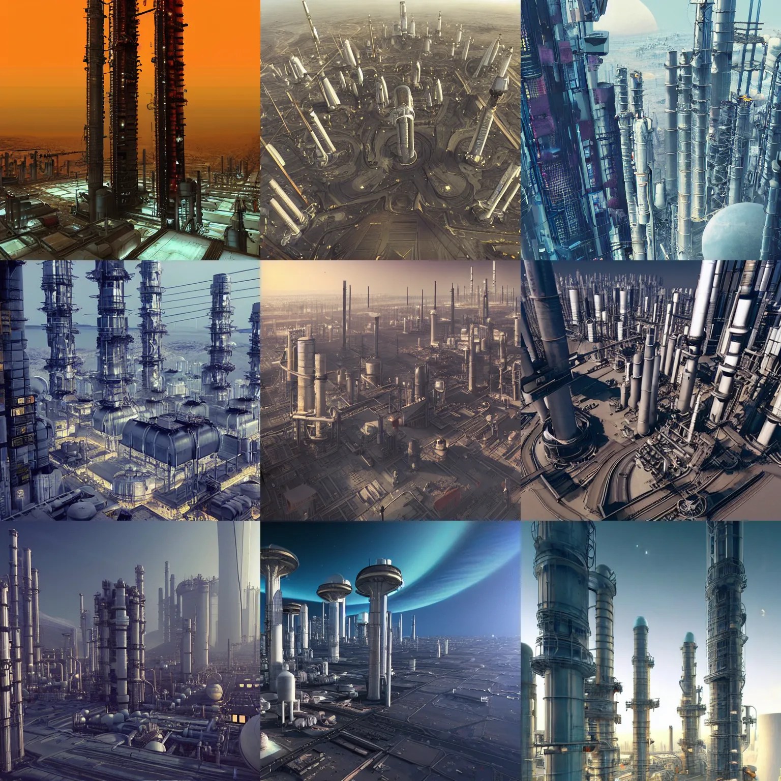 vertical cyberpunk city built on top of a methane Stable Diffusion