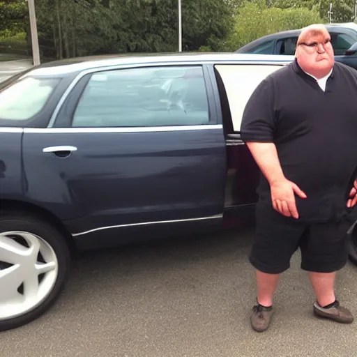 Real life Peter Griffin from family guy driving a car Stable
