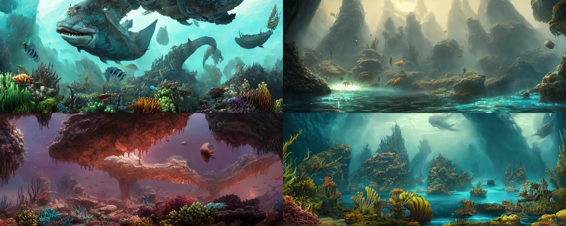 a beautiful detailed matte painting of underwater Stable Diffusion