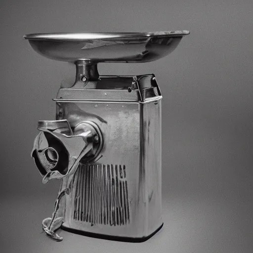 photograph of jerma 9 8 5 using a meat grinder, high Stable Diffusion