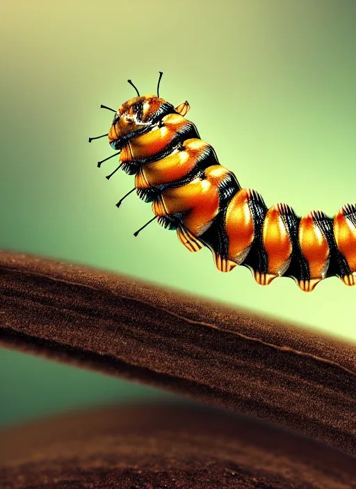 caterpillar jumping on a star, realistic, sharp focus, Stable