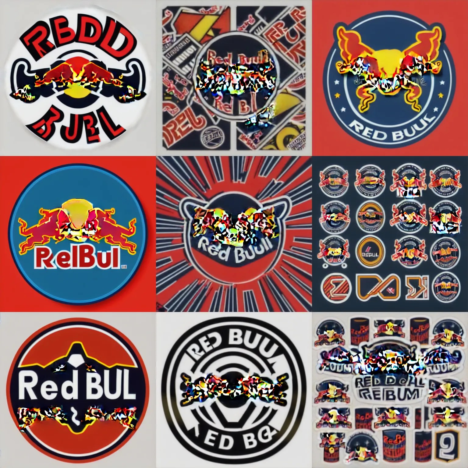 “red bull sticker bomb, cluttered, sticker, highly Stable Diffusion