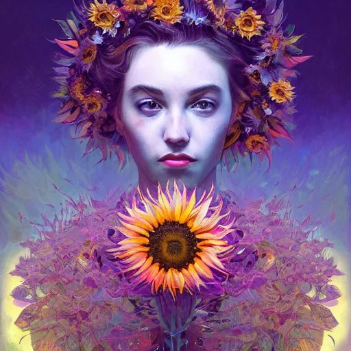 !dream Sunflower queen, colorful, surreal, dramatic Stable Diffusion OpenArt