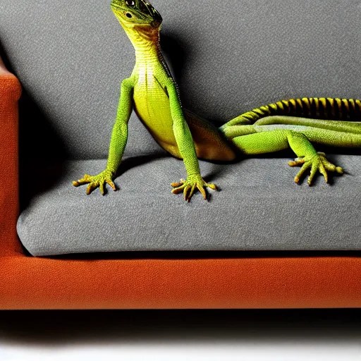 anthro lizard sitting on a couch, National Geographic Stable