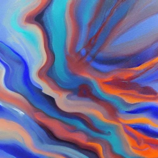 different shades of blue oil painting Stable Diffusion OpenArt