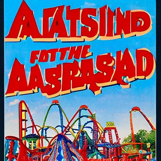 poster of the amusement park called asbestos land Stable Diffusion