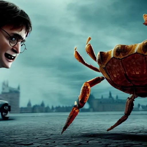 harry potter boxing against a giant crab, cinematic Stable Diffusion OpenArt