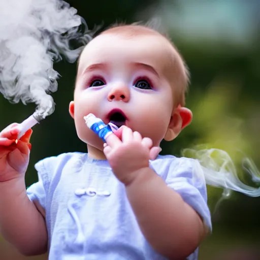 a baby vaping Stable Diffusion