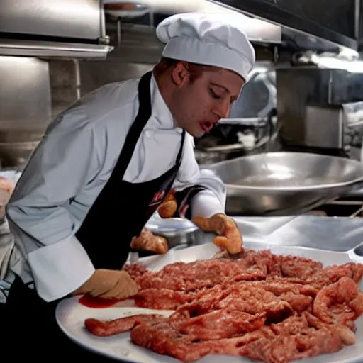 human meat restaurant, horror, nightmare, cook, food, Stable Diffusion