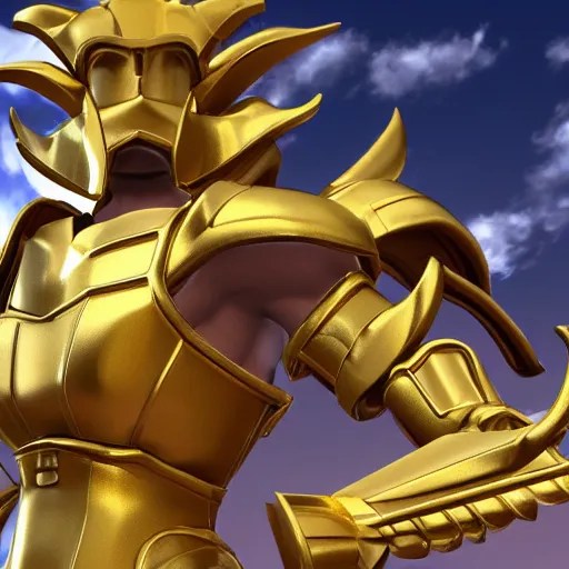unreal engine render Saint Seiya, The Golden cat Armor Stable