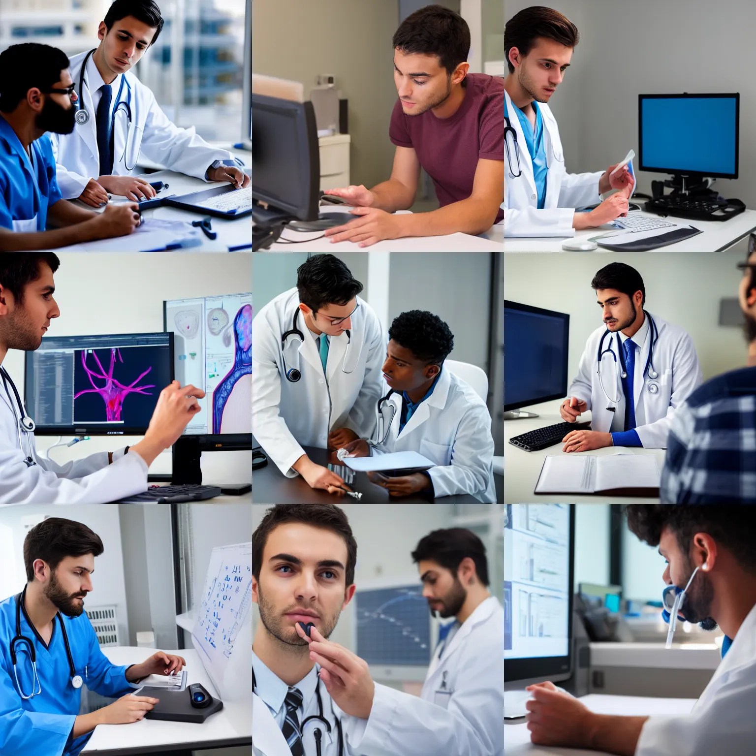 young male medical student doing research on Stable Diffusion OpenArt