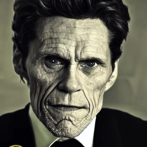 portrait of william dafoe in the style of iron man, Stable Diffusion