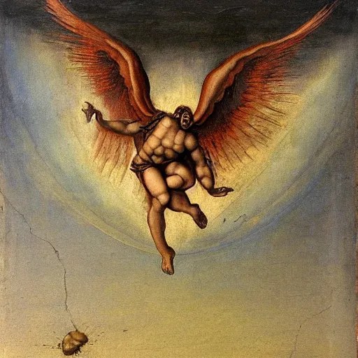 oil painting of lucifer the fallen angel falling from Stable Diffusion