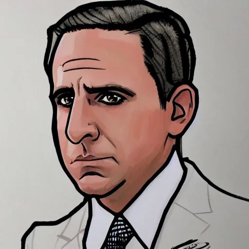 michael scott drawn in arcane's art style Stable Diffusion OpenArt