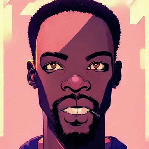 a study of cell shaded portrait of Axel Foley sad Stable Diffusion