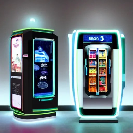 a futuristic vending machine that only sells alien Stable Diffusion