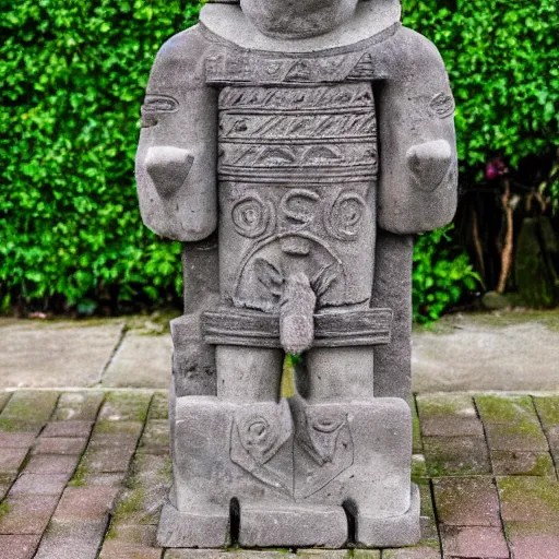ancient aztec stone statue of Grimace Stable Diffusion