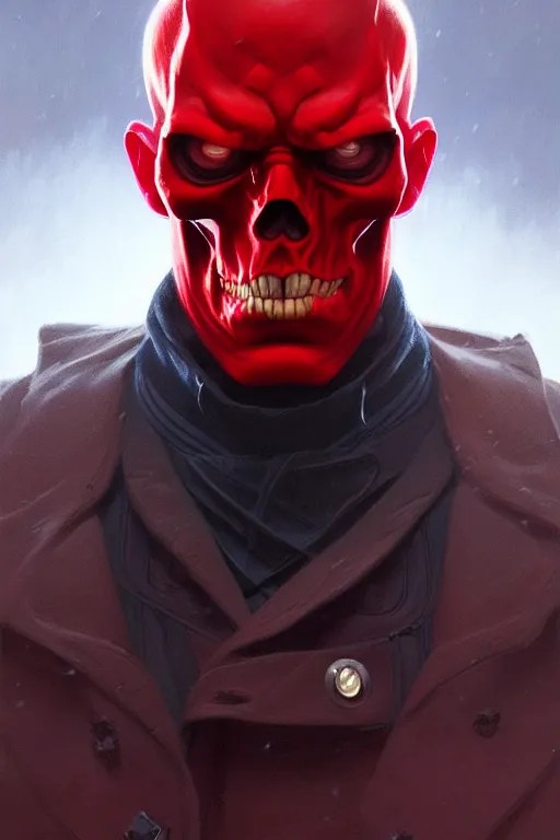 a portrait of red skull, fantasy, sharp focus, Stable Diffusion OpenArt