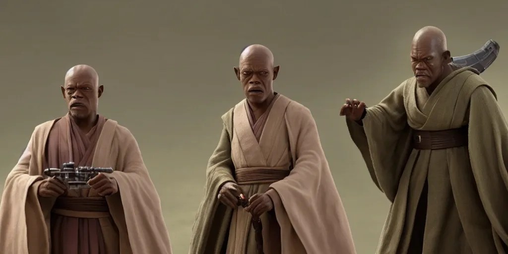 obi wan kenobi disney plus show, old mace windu Stable Diffusion