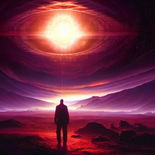 out in the dark, among the stars, the god is dead by Stable Diffusion