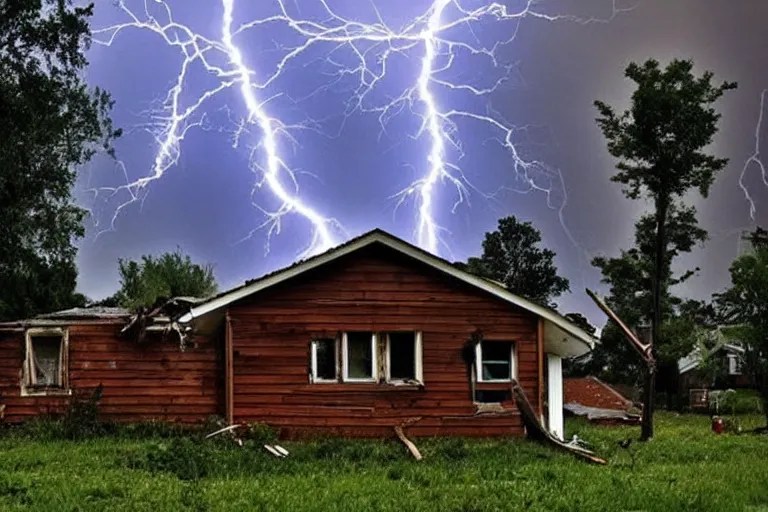 struck by lightning inside home Stable Diffusion OpenArt