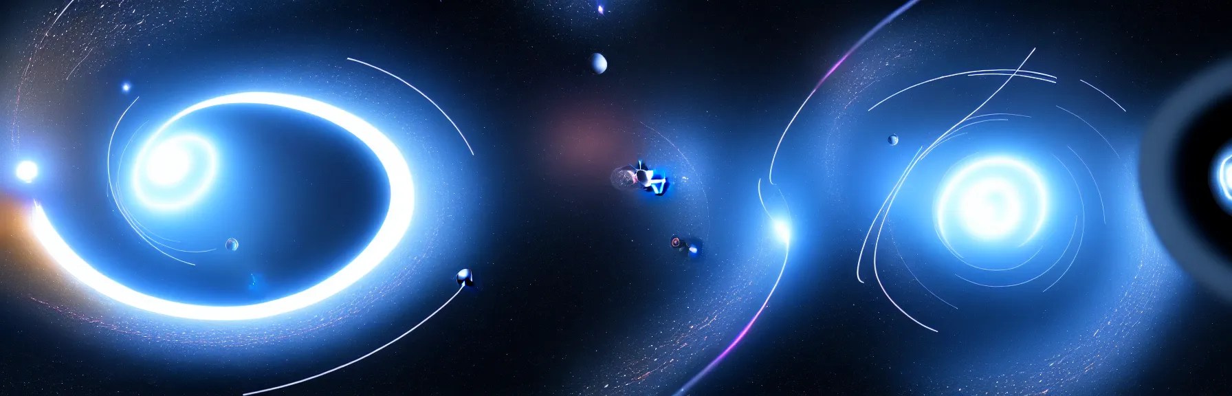 space travel through a wormhole, time slowing down, Stable Diffusion