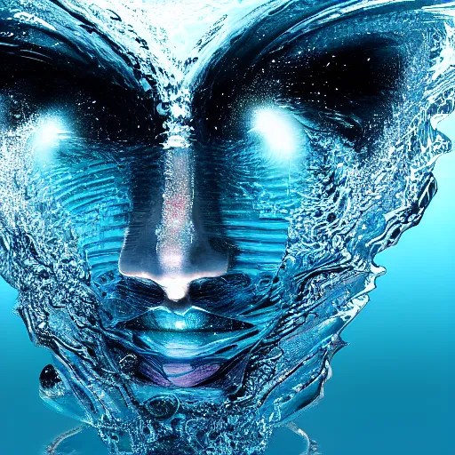 water artwork manipulation in the shape of a human Stable Diffusion