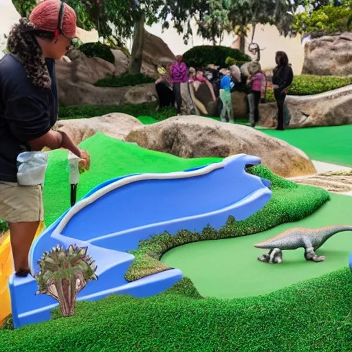 a dinosaur museum mini golf game Stable Diffusion OpenArt