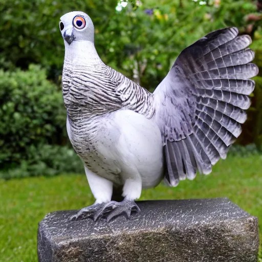 pigeon sitting on an owl statue Stable Diffusion OpenArt