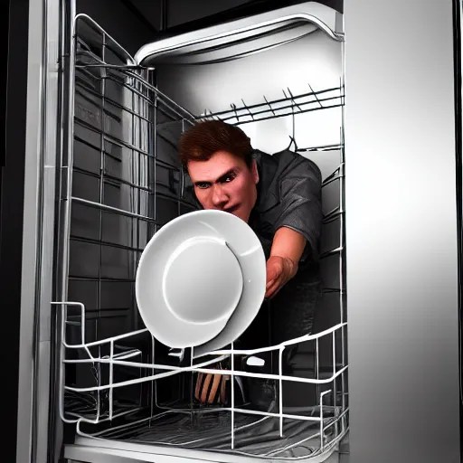 jerma 3 4 5 1 stuck in the dishwasher he can't get Stable Diffusion