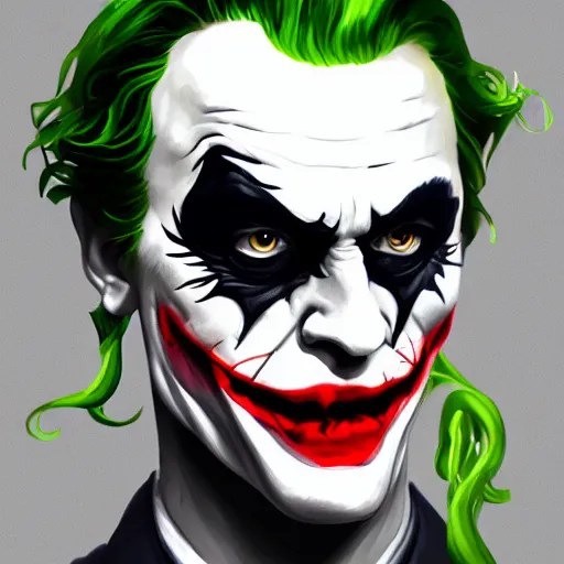 the joker with Batman face mask, digital painting, Stable Diffusion