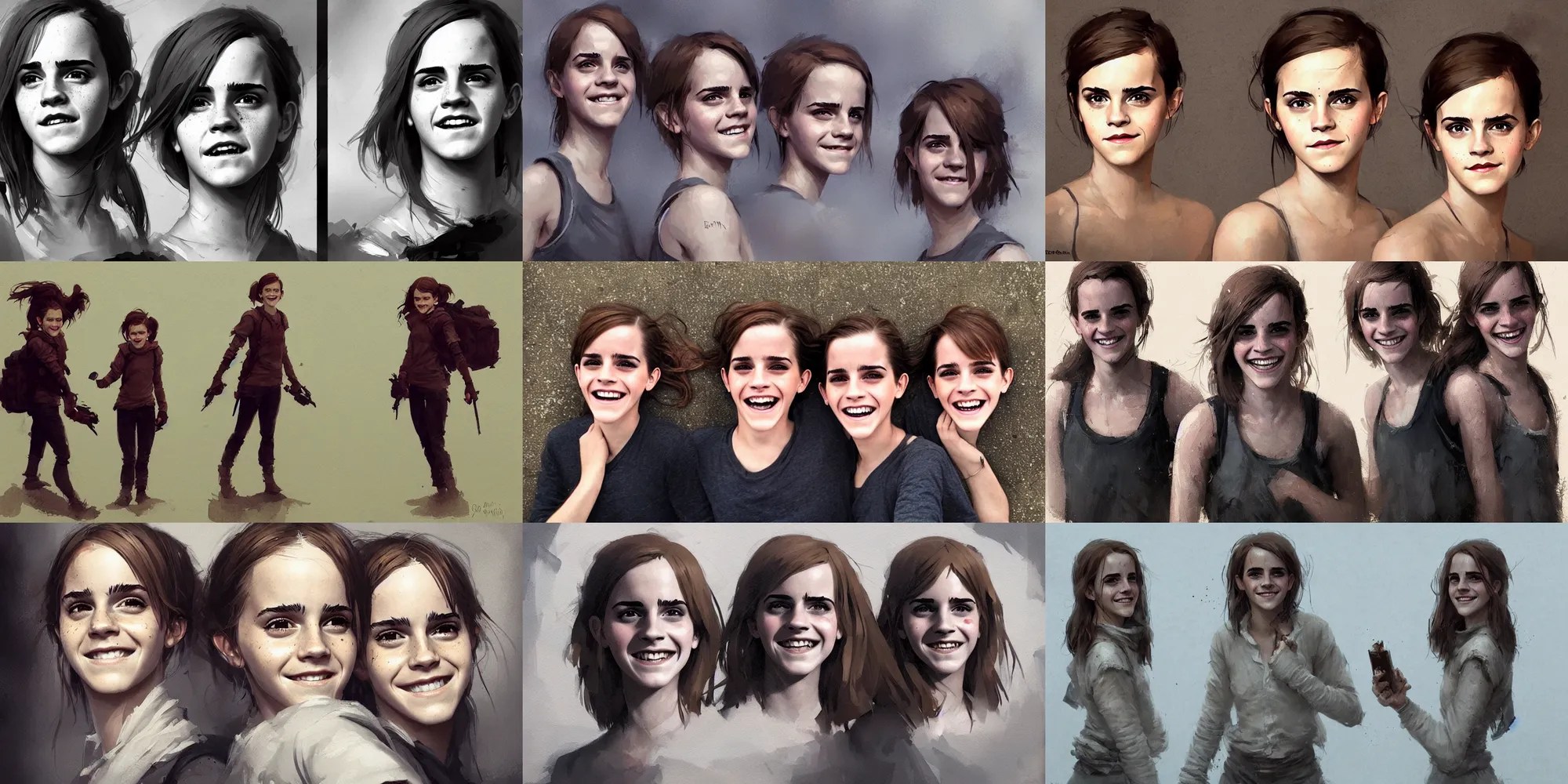 emma watson identical twins smiling greg rutkowski!!! Stable