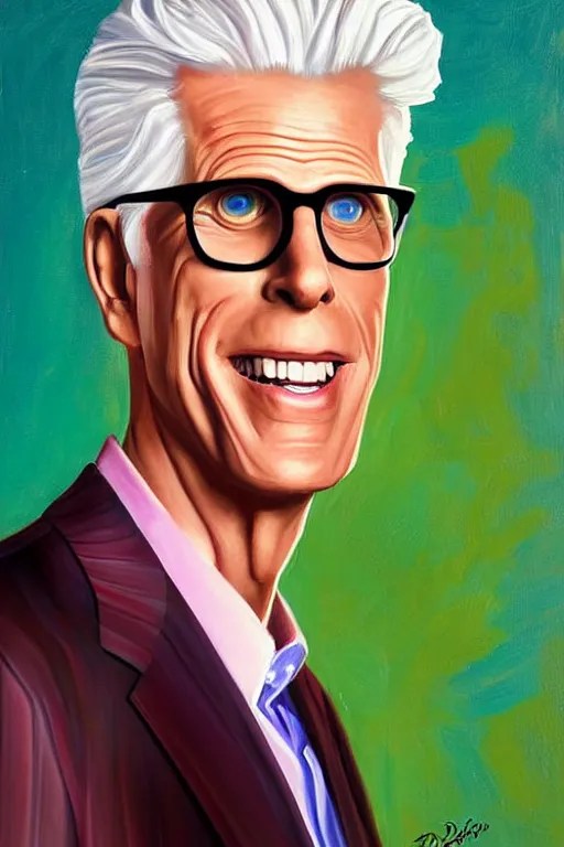 a painting of ted danson in the good place, art by Stable Diffusion