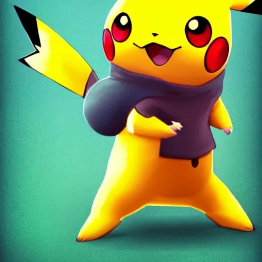 pikachu holding a pokeball, digital art, trending on Stable Diffusion