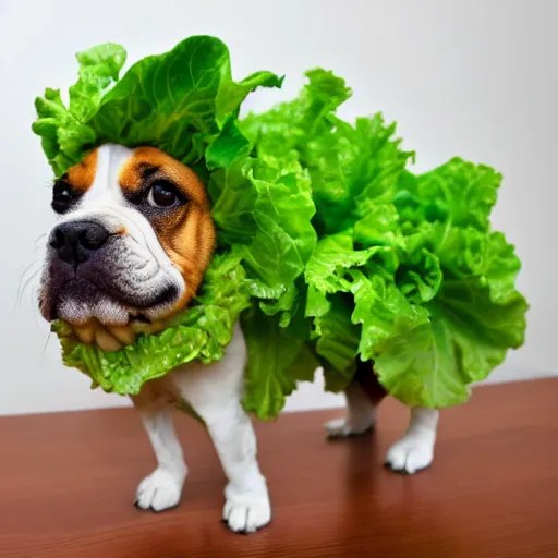 dog made of lettuce Stable Diffusion