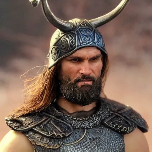 of a viking from valhalla, wearing the horned helmet Stable Diffusion