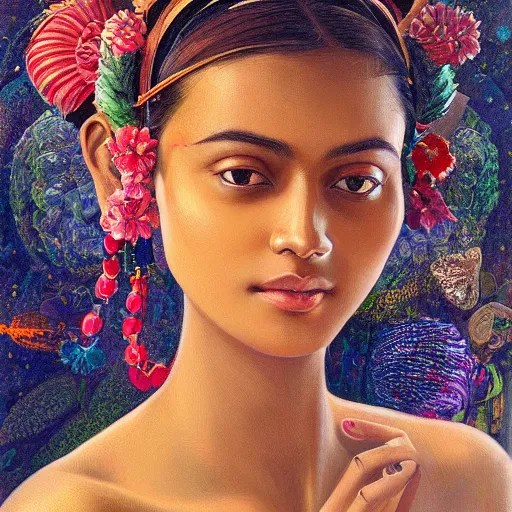 detailed potrait of pretty srilankan woman with vr Stable Diffusion