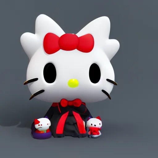 evil demon hello kitty devil, 3d render, sanrio, Stable Diffusion