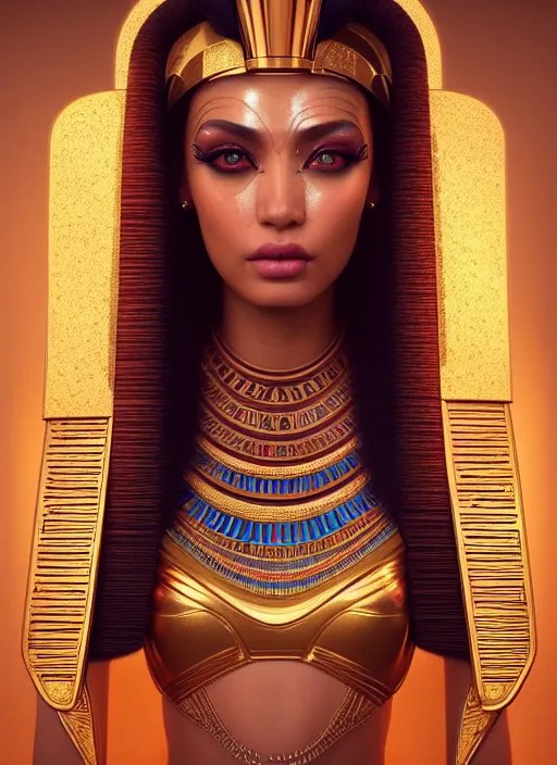 portrait of egyptian princess, intricate, technology, Stable Diffusion