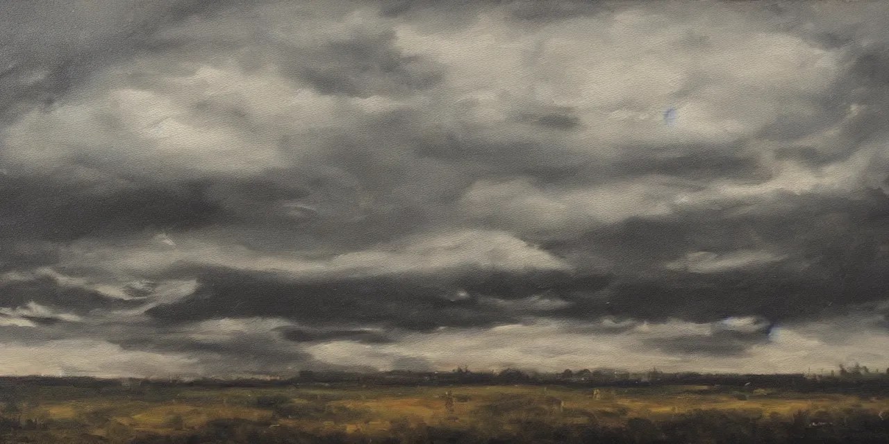 an oil painting of a very dark and gloomy landscape, Stable Diffusion