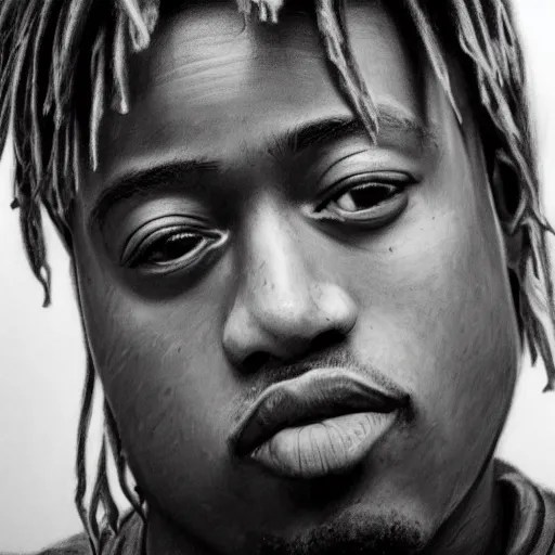 Juice WRLD pencil drawing by Paul cadden 4k detail Stable Diffusion