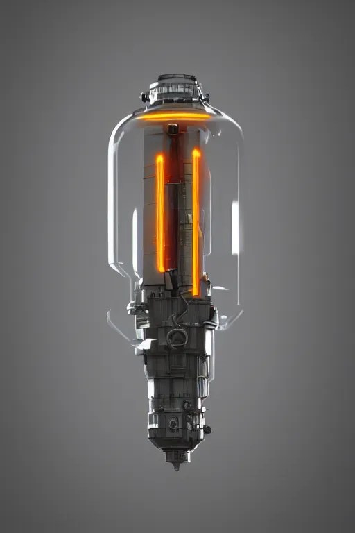 Product shot of a glowing electron Vacuum tube by Stable Diffusion