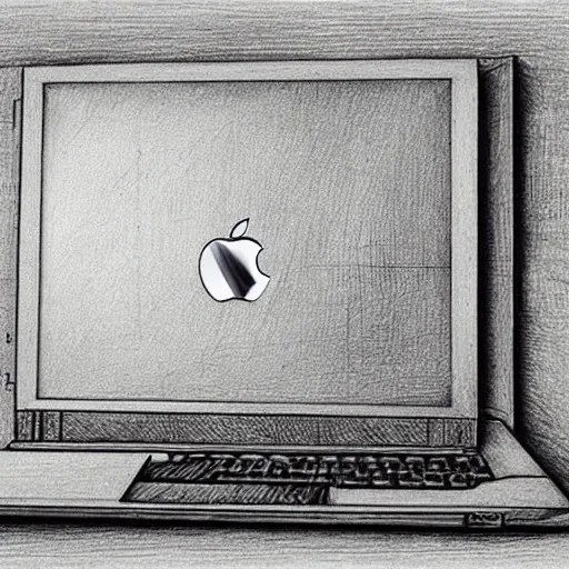 drawing of macbook by leonardo da vinci, sketch, Stable Diffusion