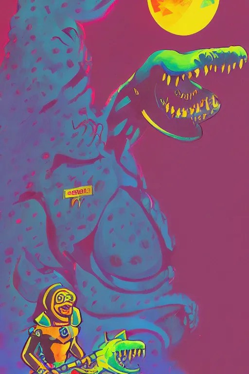 bajadasaurus black earth guard, art by vaughn bode, Stable Diffusion