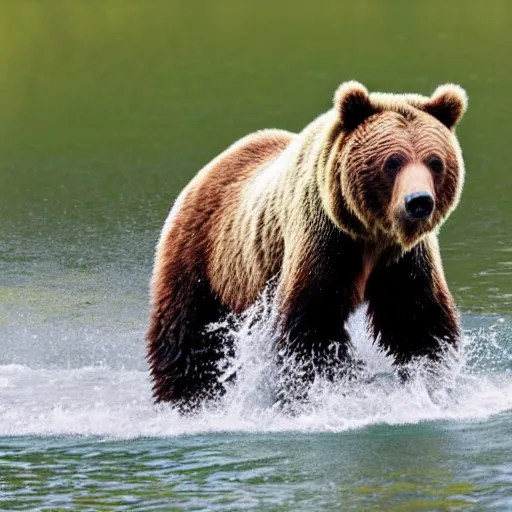 grizzly bear riding a horse Stable Diffusion