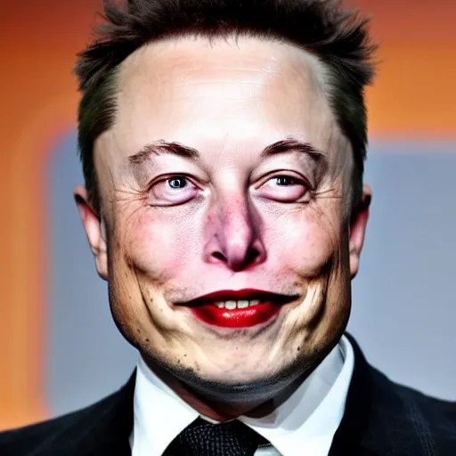 elon musk as joker, long green curly hair, 8 k, highly Stable