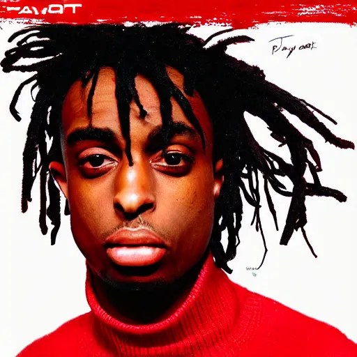 playboi carti new album cover, red, album art, album Stable Diffusion