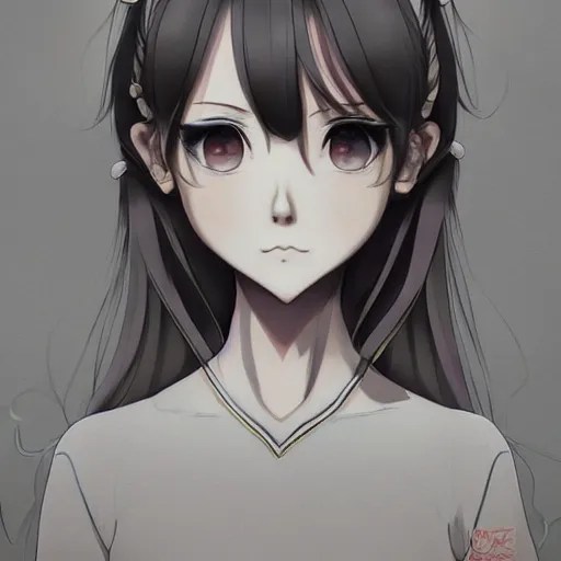 portrait of the girl with lifeless eyes, anime fantasy Stable