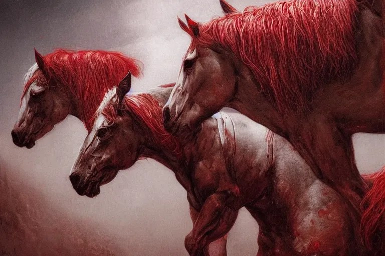 a white cyberpunk horses with human heads, in the Stable Diffusion